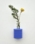 Blue Wall Vase with Wooden Detail