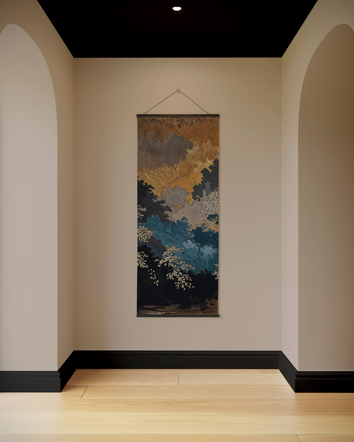 Dark Oriental Forest Tapestry