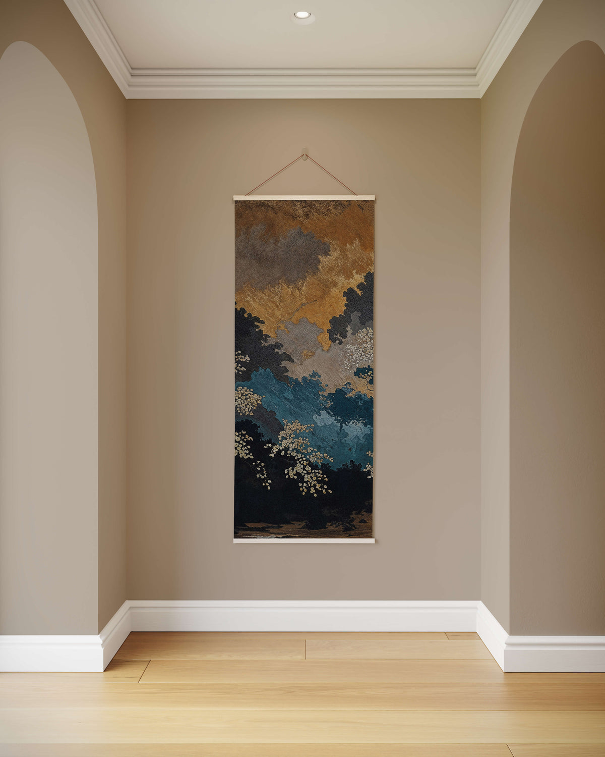 Dark Oriental Forest Tapestry