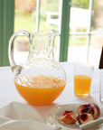 A Large Crystal Water Jug with Ripple Design
