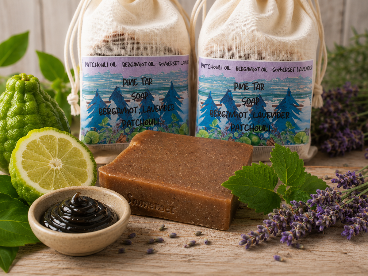 Pine Tar Soap Patchouli,  Lavender & Bergamot