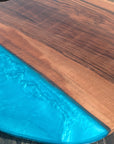 Walnut and Blue Resin Coffee Table