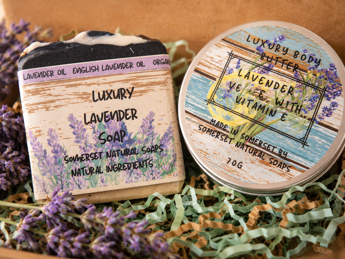 Gift set Luxury Body Butter Lavender & Vetiver  & Luxury Lavender Soap