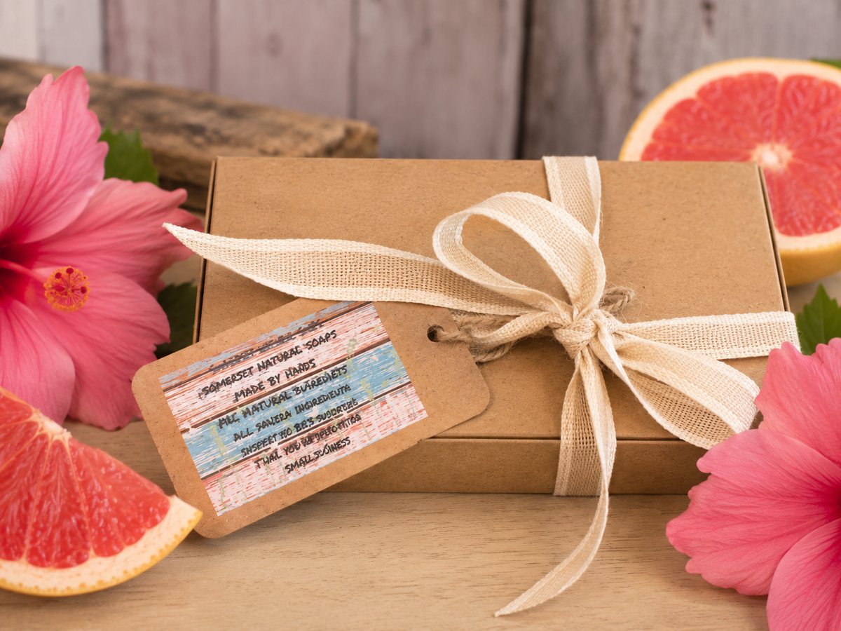 Gift set Luxury Body Butter Grapefruit Rose & Luxury Soap Hibiscus Pink Grapefruit