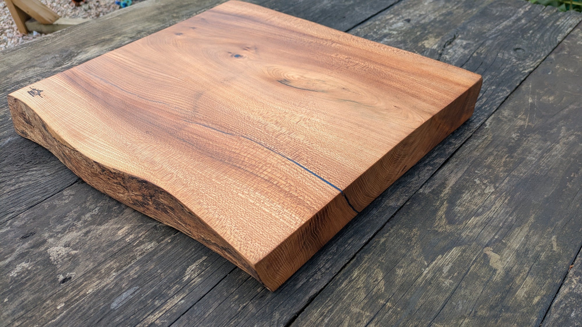 Wych Elm Chopping Board with Resin Detailing