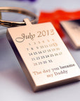 Rose Gold Keyring – Personalised Engraved Calendar Keychain | Unique Gift Idea