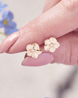 Forget-Me-Not Rose Gold Vermeil Silver Studs