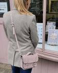 Leather Midi Satchel - Rose Quartz