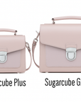 Handmade Leather Sugarcube Handbag - Rose Quartz