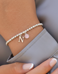 Birthstone & Initial Letter Personalised Charm Bracelet