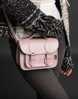 Handmade Leather Micro Satchel - Rose Quartz