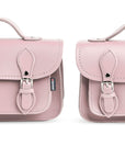 Handmade Leather Micro Satchel - Rose Quartz