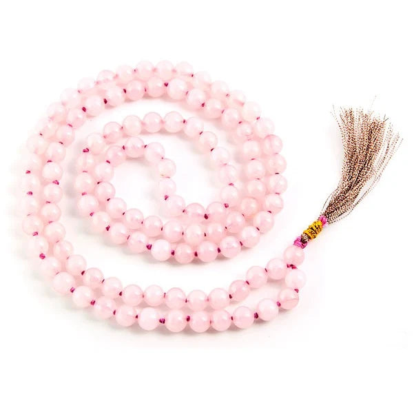 Rose Quartz Mala – 108 Handcrafted 8mm Beads-0