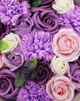 Round Box - Lavender Rose & Carnation Soap Flowers