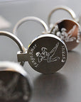 Personalised Round Photo Keyring – Double-Sided Stainless Steel Engraving