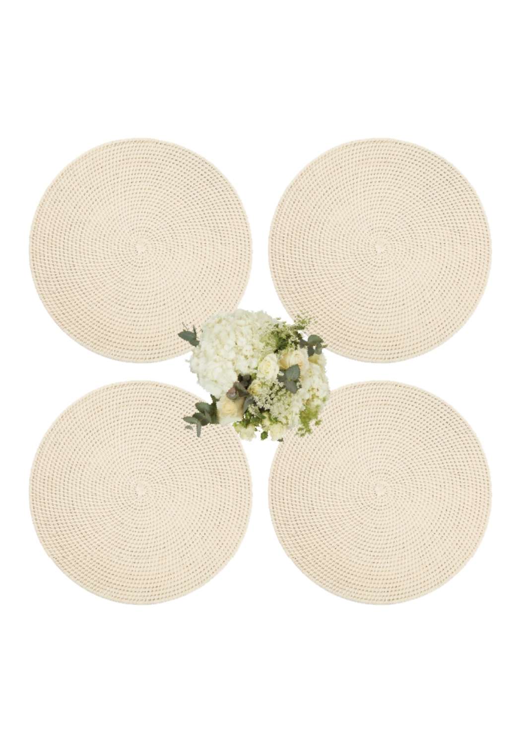 Round &amp; Round Rattan Placemat Sand Colour - Set of 4