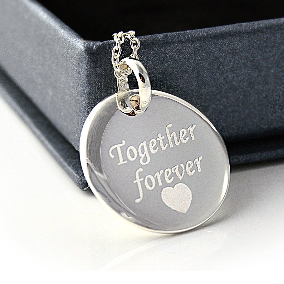 Personalised Sterling Silver Photo Necklace – Double-Sided Engraved Pendant