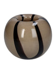 Rounded Striped Two Toned Brown Vase