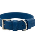 Royal Blue Leather Dog Collar
