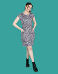Rainbow Leopard Breastfeeding Dress | Knee Length Nursing Dress
