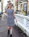 Rainbow Leopard Breastfeeding Dress | Knee Length Nursing Dress