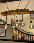 Rustic Ancient Oak Wrap Chandelier | Reclaimed Beam Kitchen & Dining Lighting