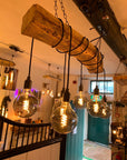 Rustic Ancient Oak Wrap Chandelier | Reclaimed Beam Kitchen & Dining Lighting