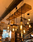 Rustic Ancient Oak Wrap Chandelier | Reclaimed Beam Kitchen & Dining Lighting