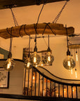 Rustic Ancient Oak Wrap Chandelier | Reclaimed Beam Kitchen & Dining Lighting