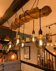 Rustic Ancient Oak Wrap Chandelier | Reclaimed Beam Kitchen & Dining Lighting