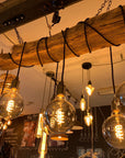 Rustic Ancient Oak Wrap Chandelier | Reclaimed Beam Kitchen & Dining Lighting