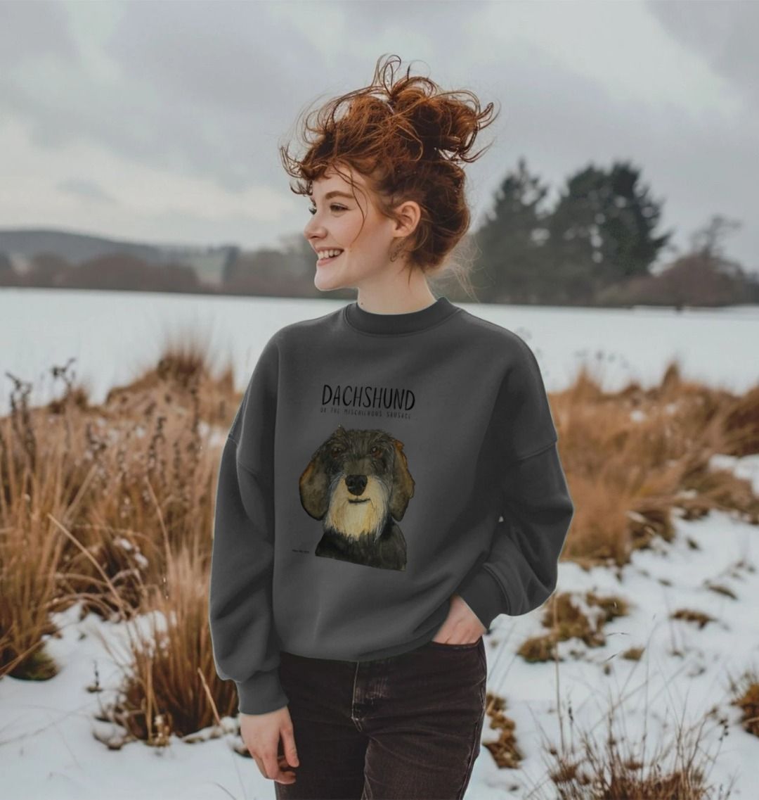 Comfy, Cozy, &amp; Cute: The Wire Haired Dachshund Oversized Sweatshirt"