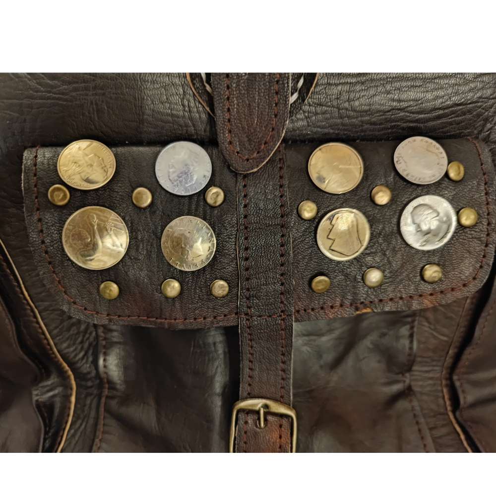 Leather Backpack Coins