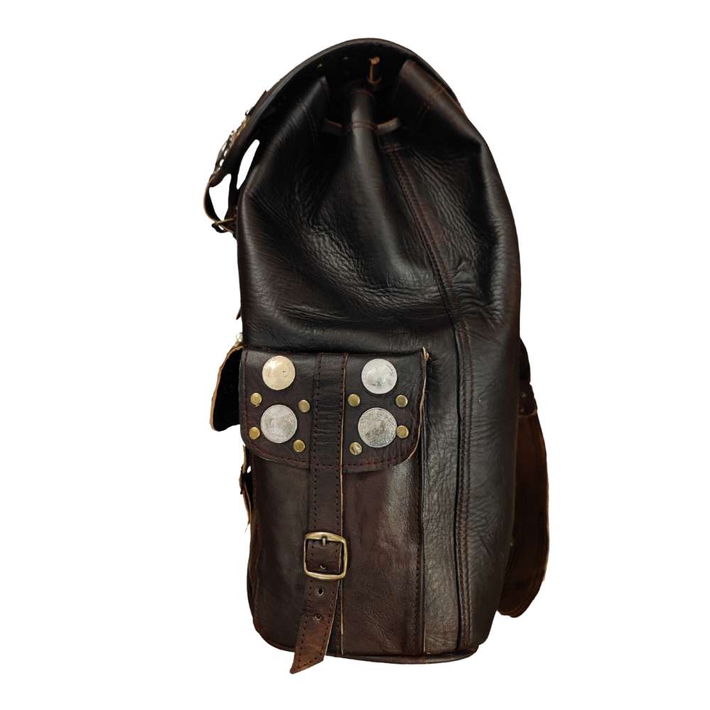 Leather Backpack Coins