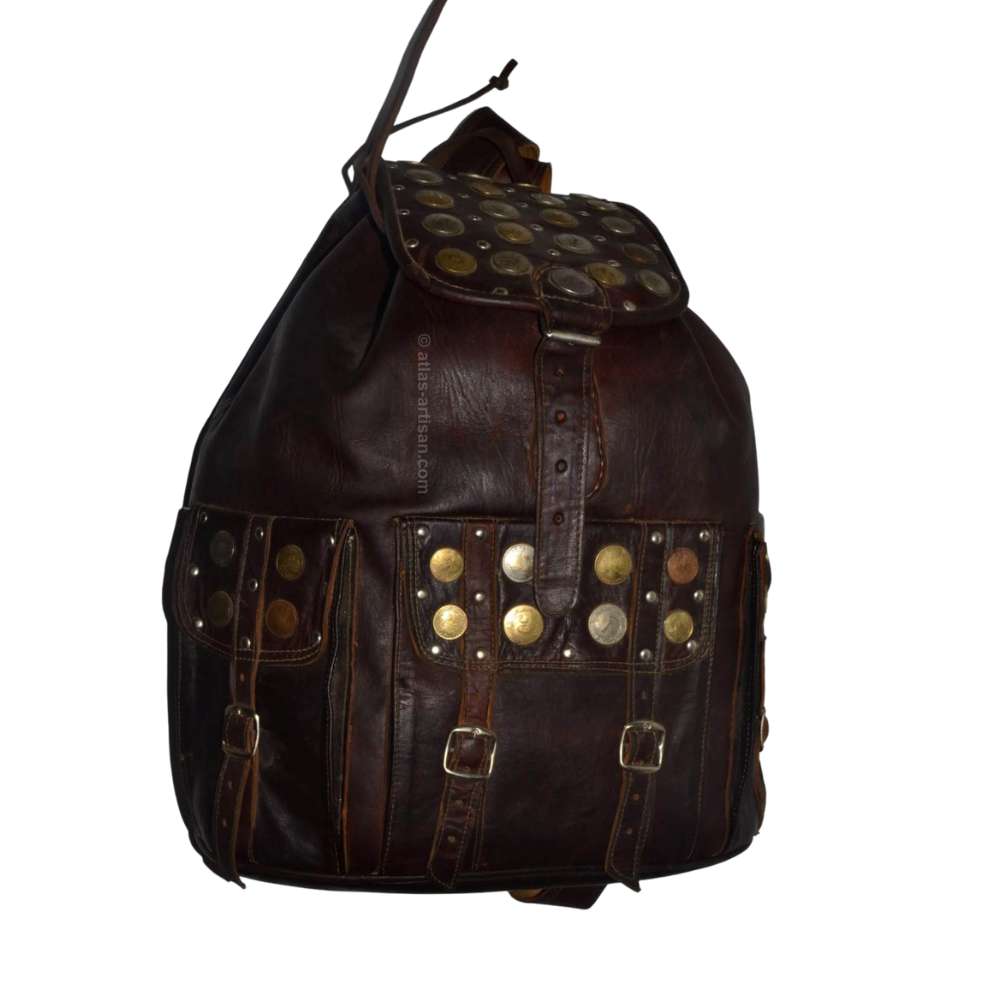 Leather Backpack Coins