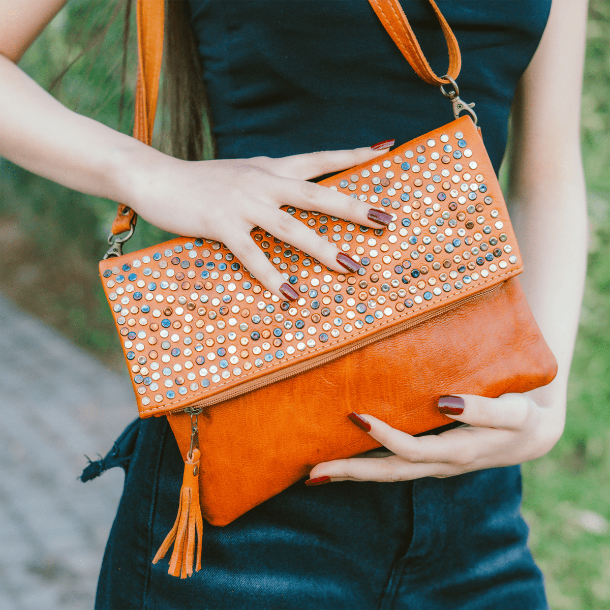 Leather Purse Stones