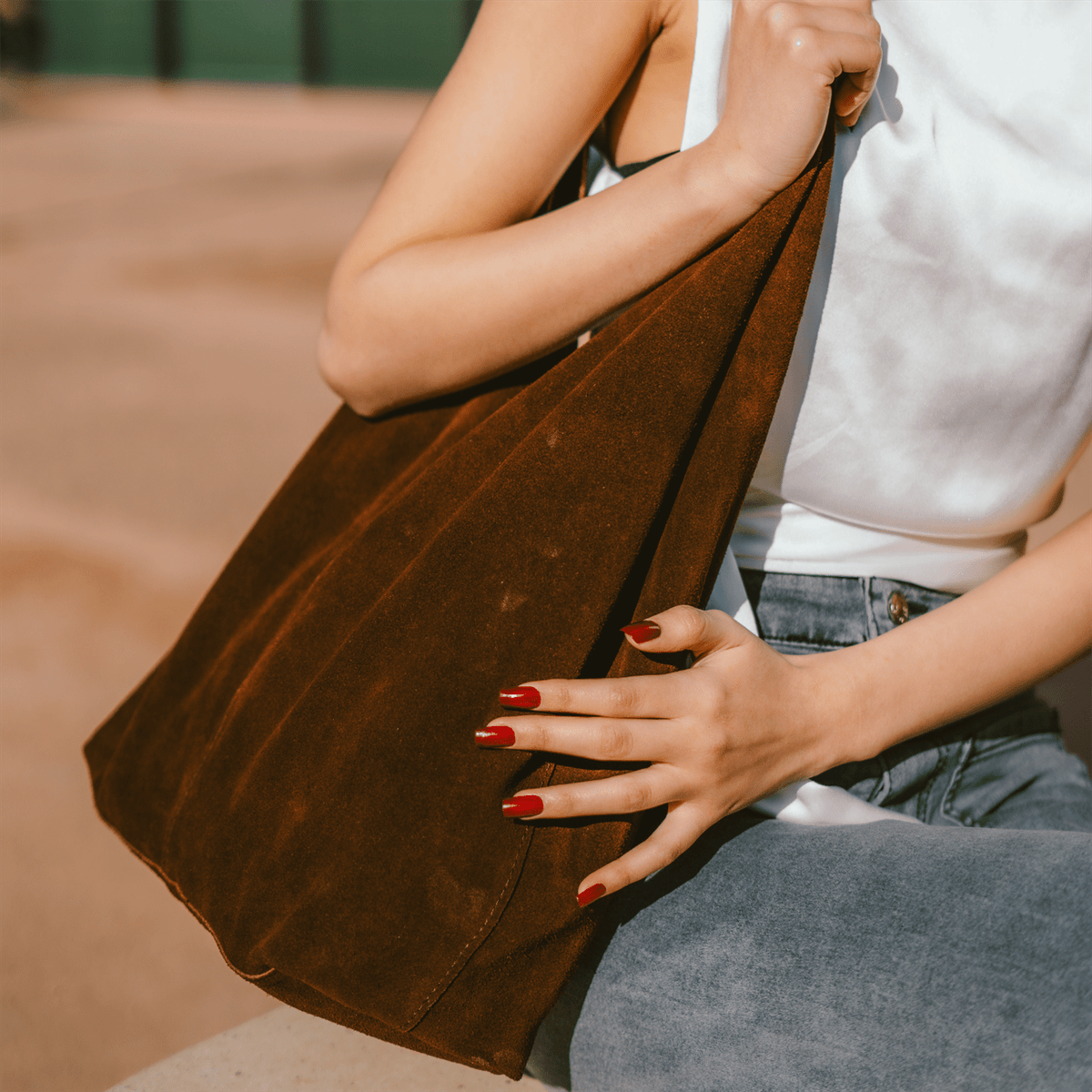 Shoulder bag suede Bohemian