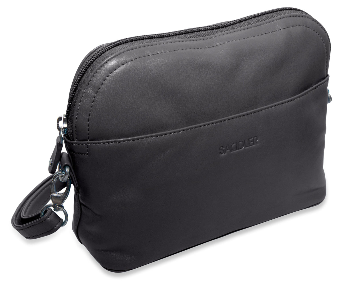 SADDLER BROOKLYN Leather Zip Top Handbag - Adjustable  Shoulder Strap, Multiple Pockets - RFID Protected