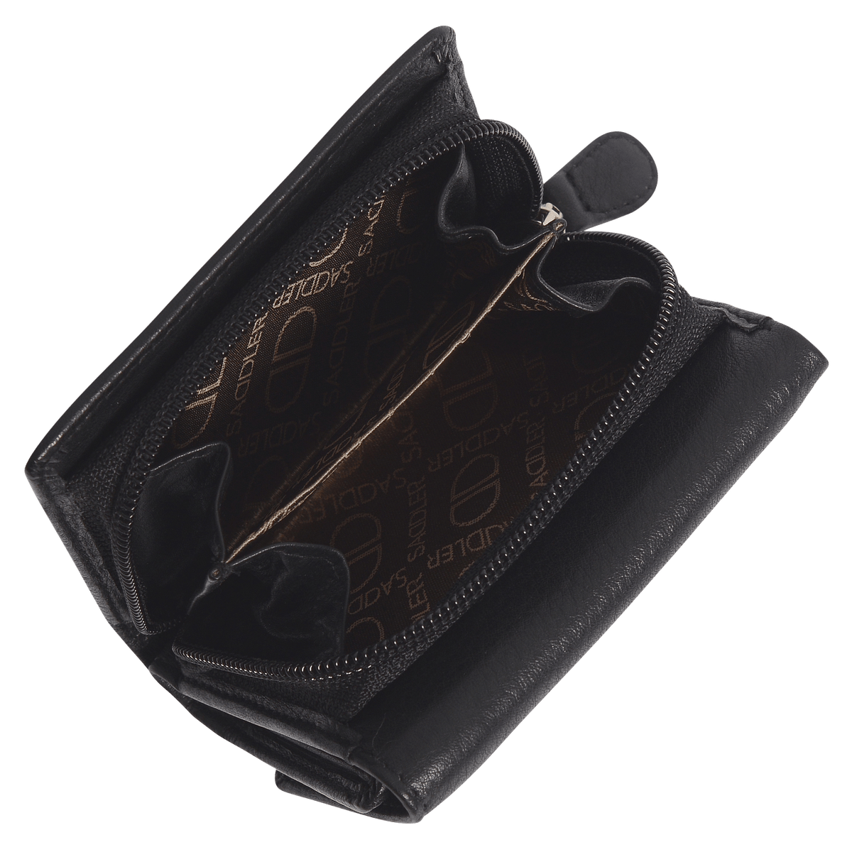 SADDLER CARLA Handmade Leather Compact Trifold Purse – RFID Protected | 5 Card Slots, ID Window &amp; Zipped Coin Pocket | Gift Boxed