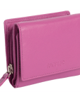 SADDLER CARLA Handmade Leather Compact Trifold Purse – RFID Protected | 5 Card Slots, ID Window & Zipped Coin Pocket | Gift Boxed
