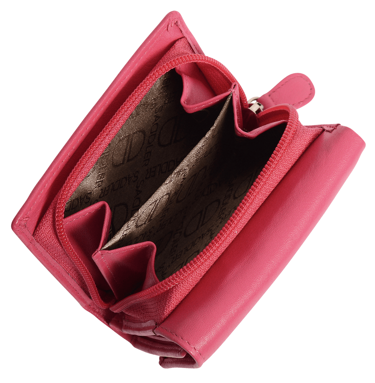 SADDLER CARLA Handmade Leather Compact Trifold Purse – RFID Protected | 5 Card Slots, ID Window &amp; Zipped Coin Pocket | Gift Boxed