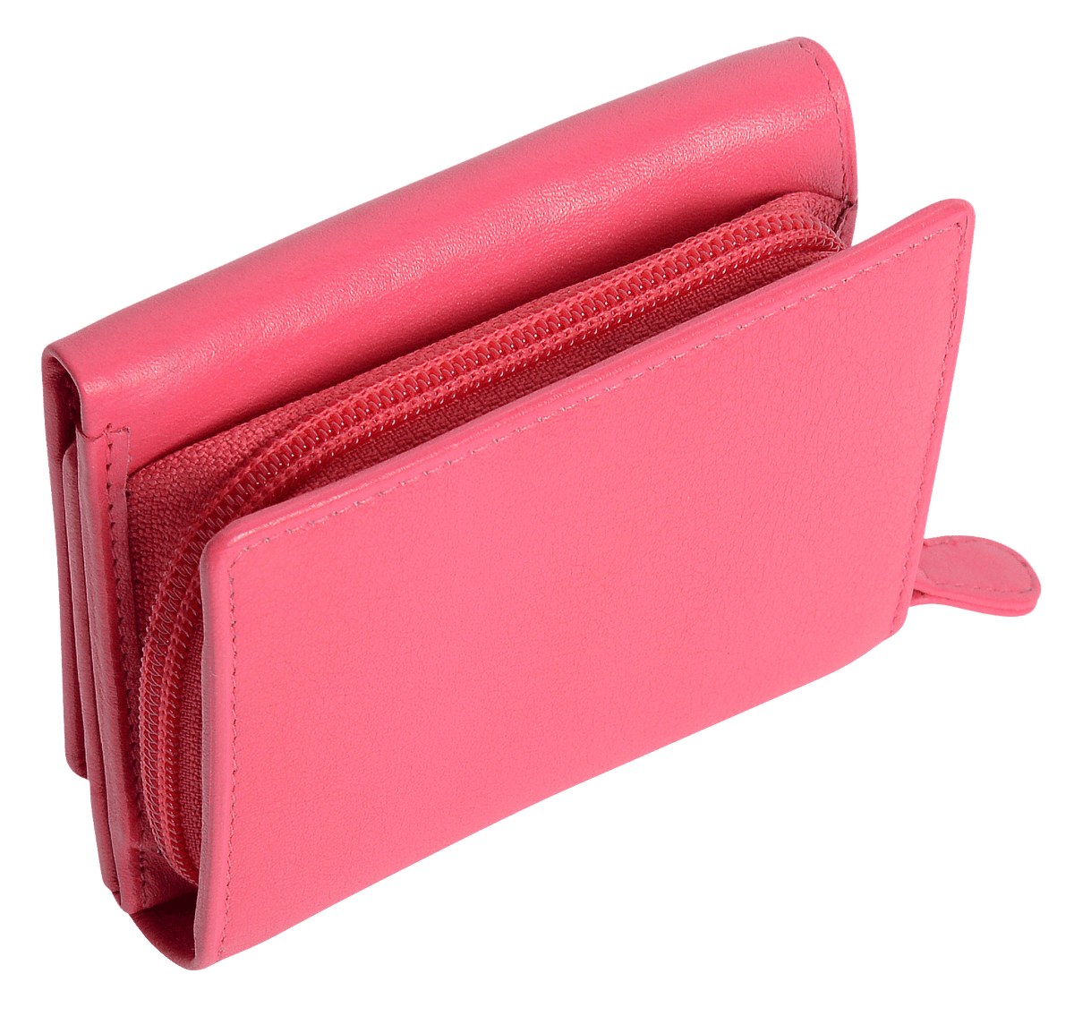 SADDLER CARLA Handmade Leather Compact Trifold Purse – RFID Protected | 5 Card Slots, ID Window &amp; Zipped Coin Pocket | Gift Boxed