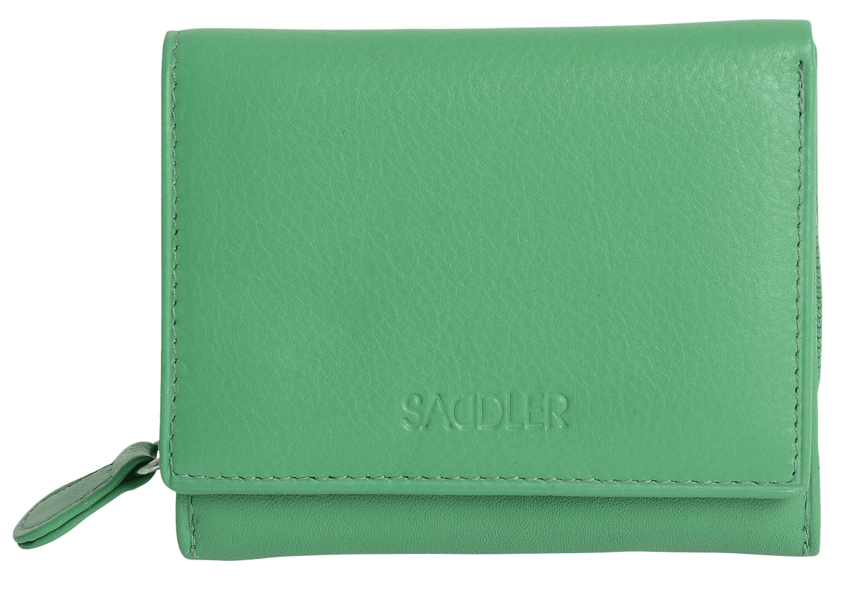 SADDLER CARLA Handmade Leather Compact Trifold Purse – RFID Protected | 5 Card Slots, ID Window &amp; Zipped Coin Pocket | Gift Boxed
