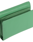 SADDLER CARLA Handmade Leather Compact Trifold Purse – RFID Protected | 5 Card Slots, ID Window & Zipped Coin Pocket | Gift Boxed