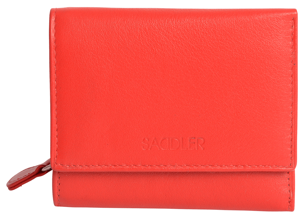 SADDLER CARLA Handmade Leather Compact Trifold Purse – RFID Protected | 5 Card Slots, ID Window &amp; Zipped Coin Pocket | Gift Boxed