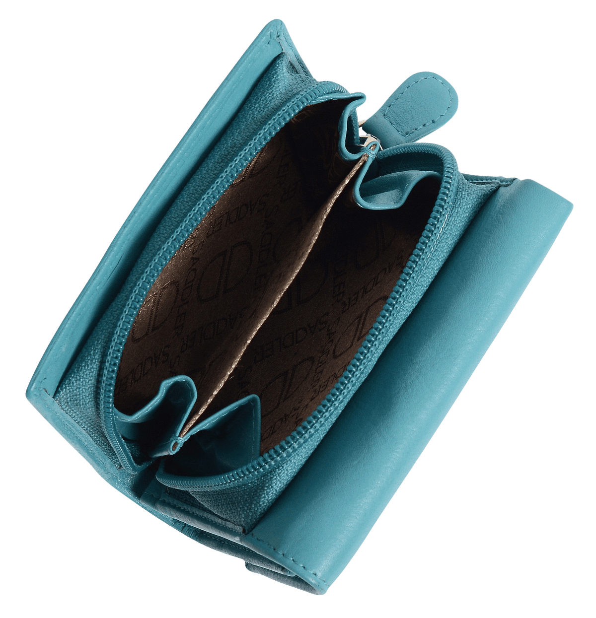 SADDLER CARLA Handmade Leather Compact Trifold Purse – RFID Protected | 5 Card Slots, ID Window &amp; Zipped Coin Pocket | Gift Boxed