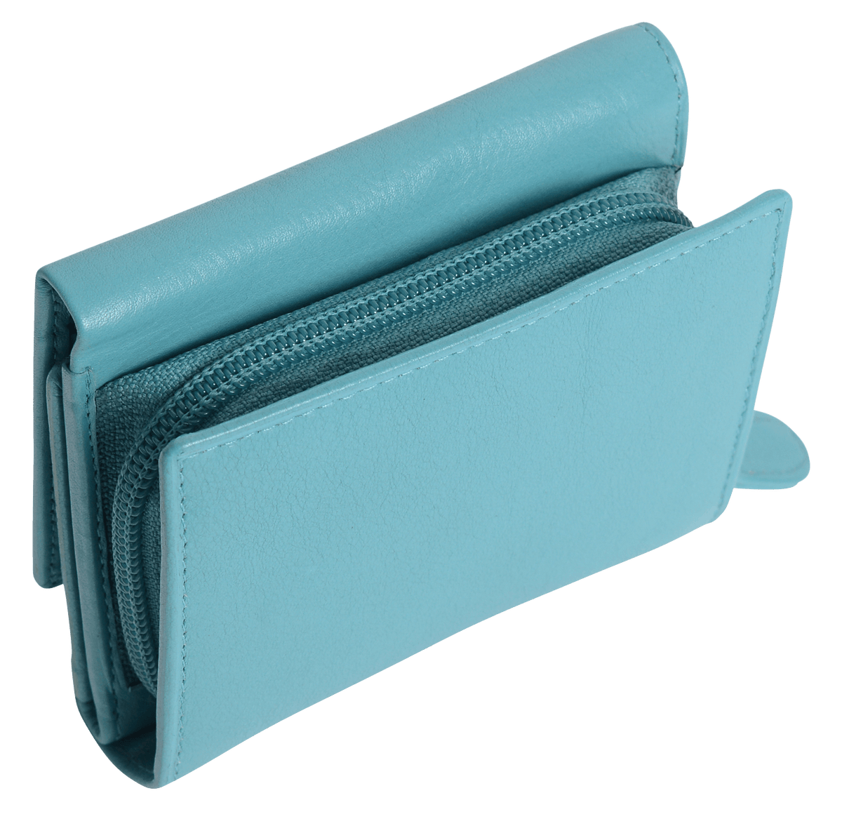SADDLER CARLA Handmade Leather Compact Trifold Purse – RFID Protected | 5 Card Slots, ID Window &amp; Zipped Coin Pocket | Gift Boxed