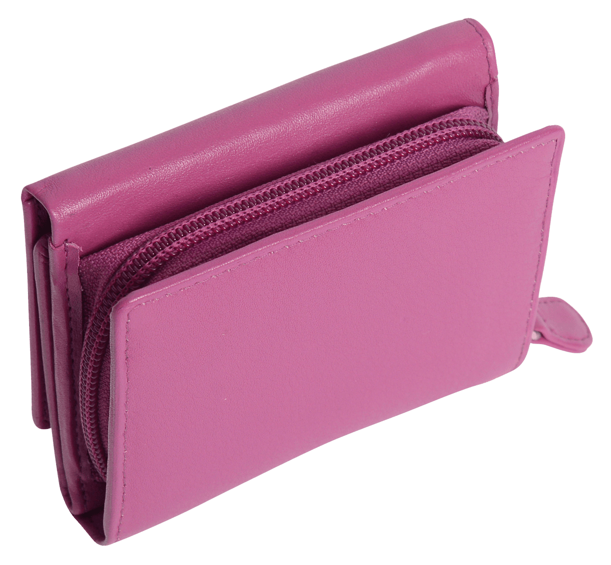 SADDLER CARLA Handmade Leather Compact Trifold Purse – RFID Protected | 5 Card Slots, ID Window &amp; Zipped Coin Pocket | Gift Boxed