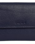 SADDLER CLAIRE Long Leather Trifold Purse - 18 Card Slots, Dual Zip Pockets, and Note Sections - RFID Protected