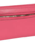 SADDLER CLAIRE Long Leather Trifold Purse - 18 Card Slots, Dual Zip Pockets, and Note Sections - RFID Protected